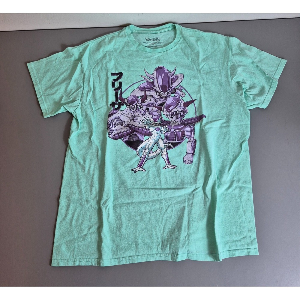 Dragon Ball Z Womens T-Shirt Light Blue Purple Large Anime